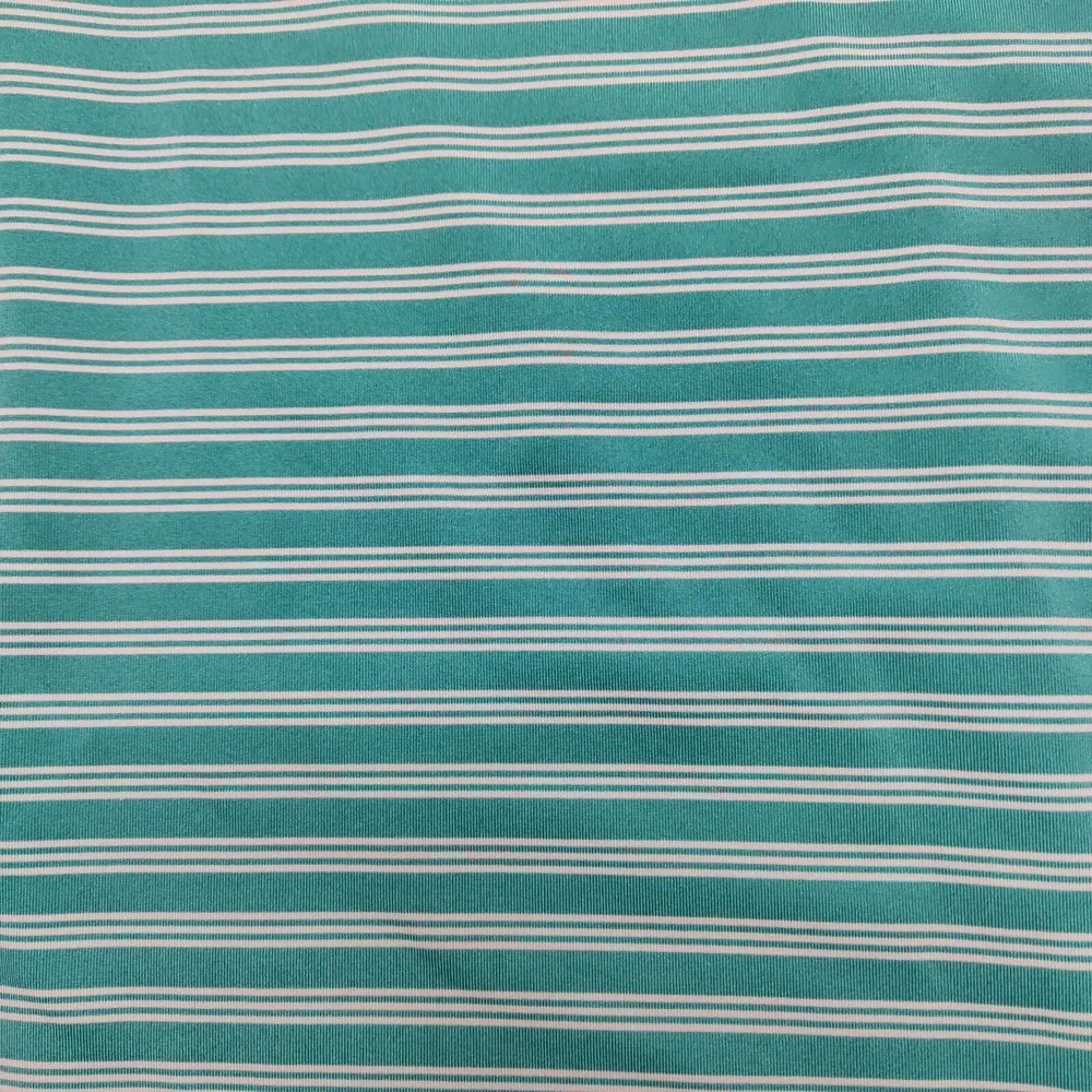 ADIDAS‎ GOLF Men Size XL Aqua Striped Short Sleeve Polo Shirt